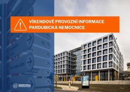 Upozornění pro pacienty - víkendové provozní informace