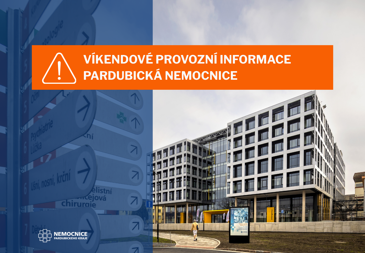 Upozornění pro pacienty - víkendové provozní informace
